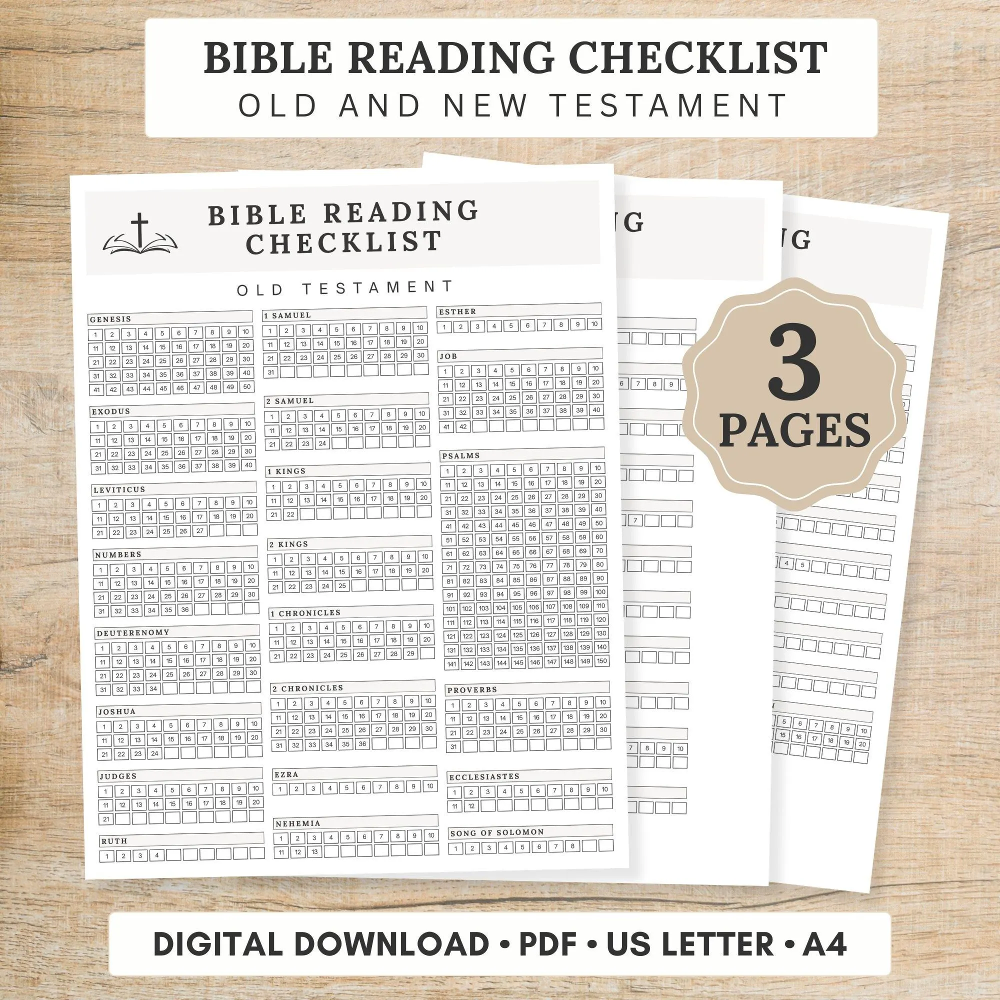 Bible Chapter Checklist Printable