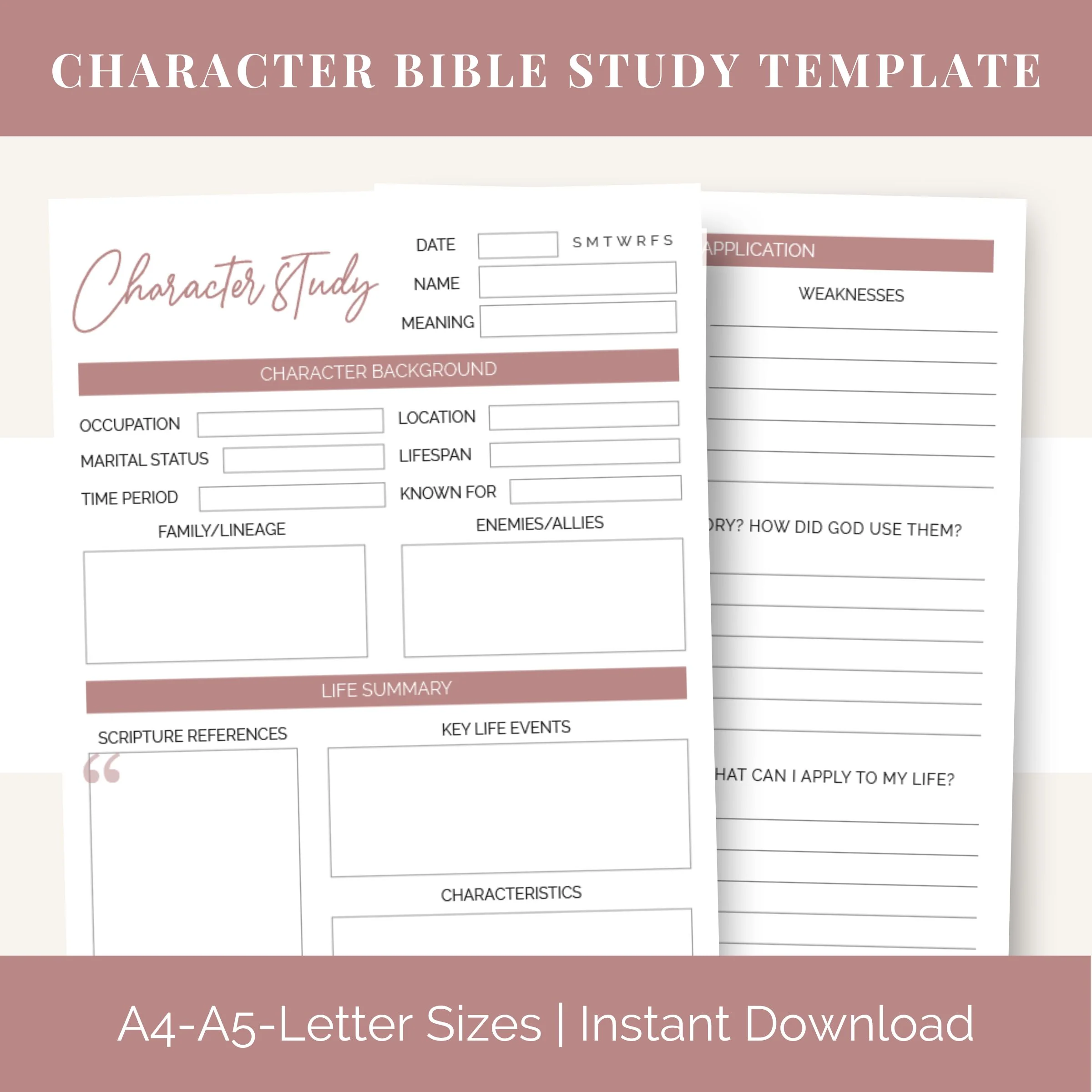 Bible Character Study Worksheet