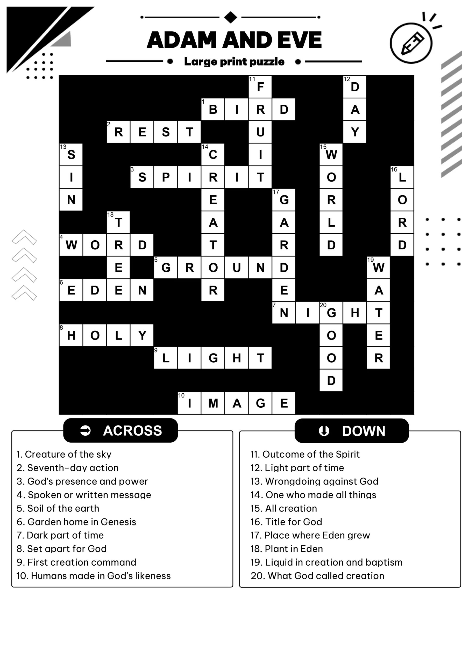 Bible Christian Crossword Puzzles