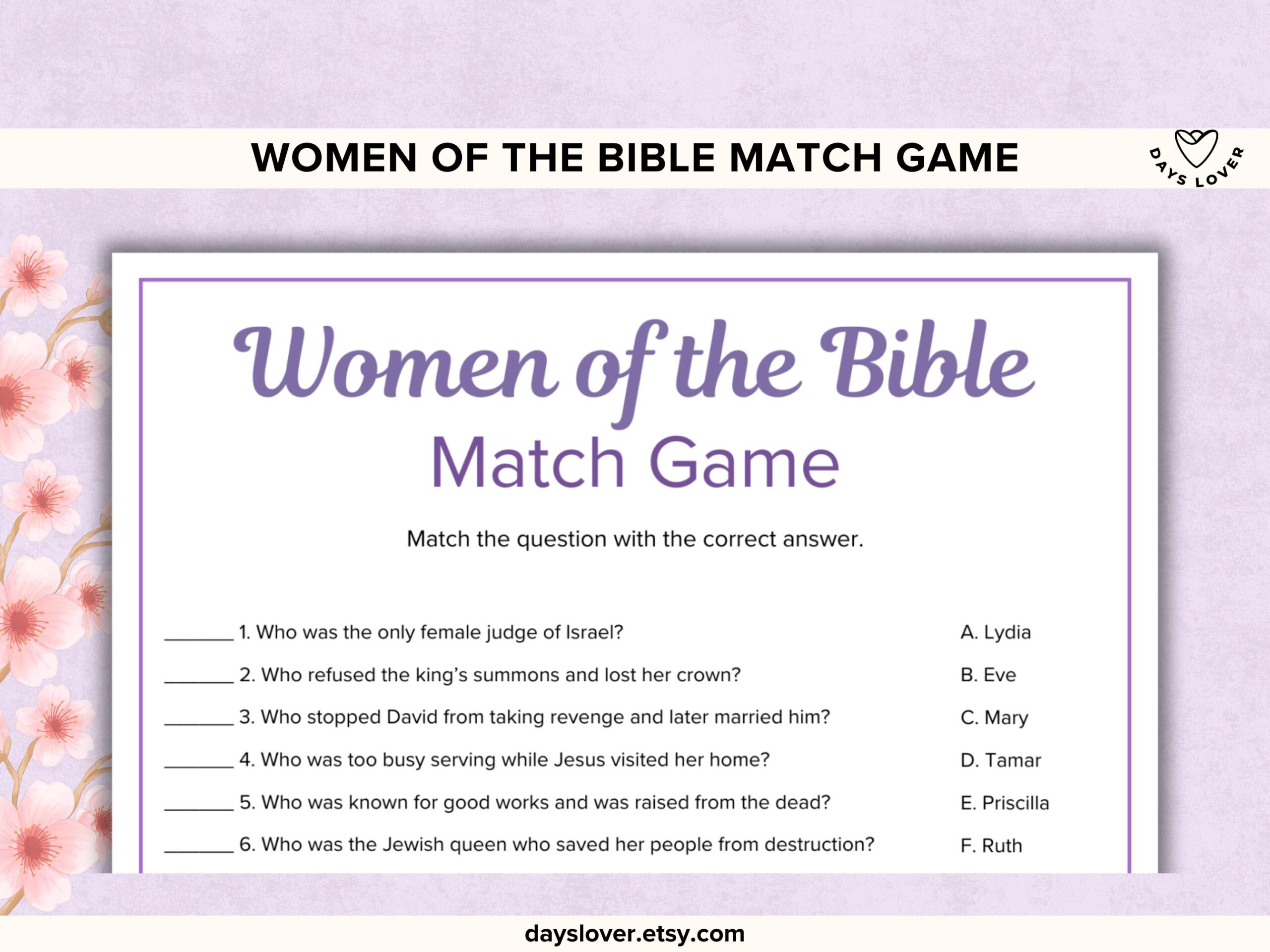 Bible Game Women Of The Bible Study