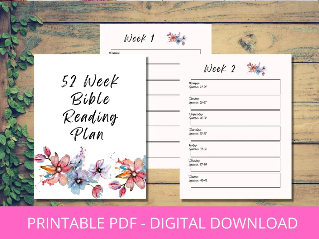 Bible Reading Plan 1 Year52 Weeks