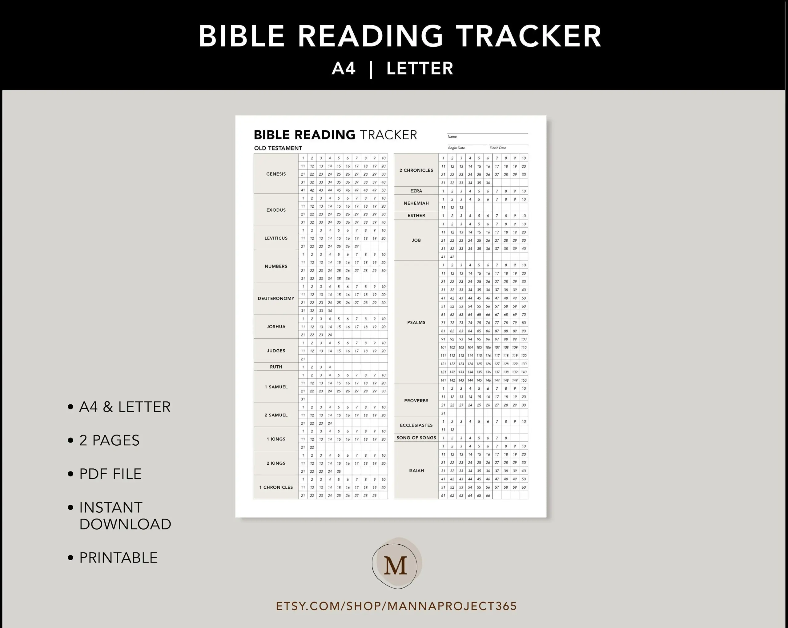 Bible Reading Tracker Bible In A Year