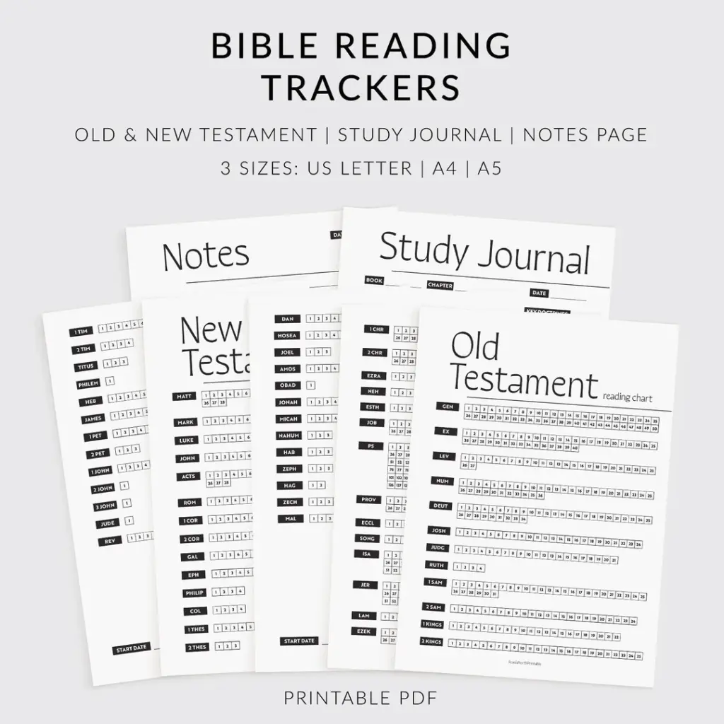 Bible Reading Tracker Bundle Old New