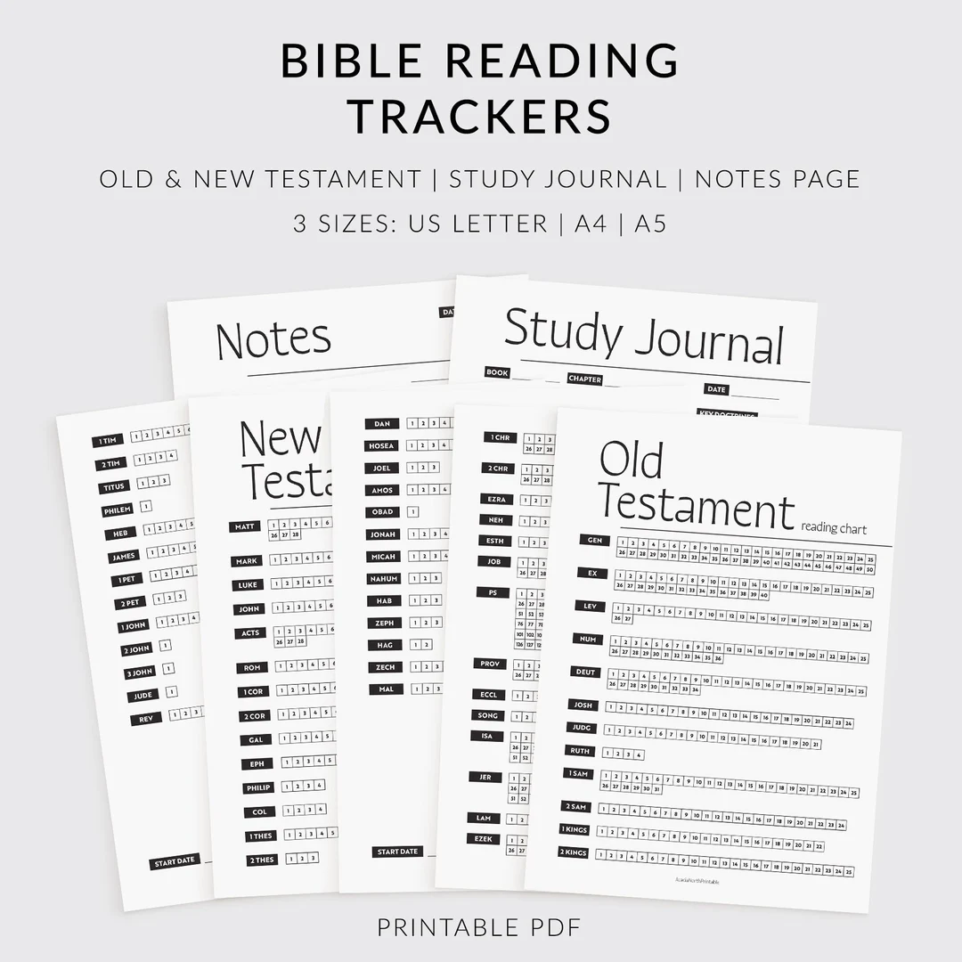 Bible Reading Tracker Bundle Old New