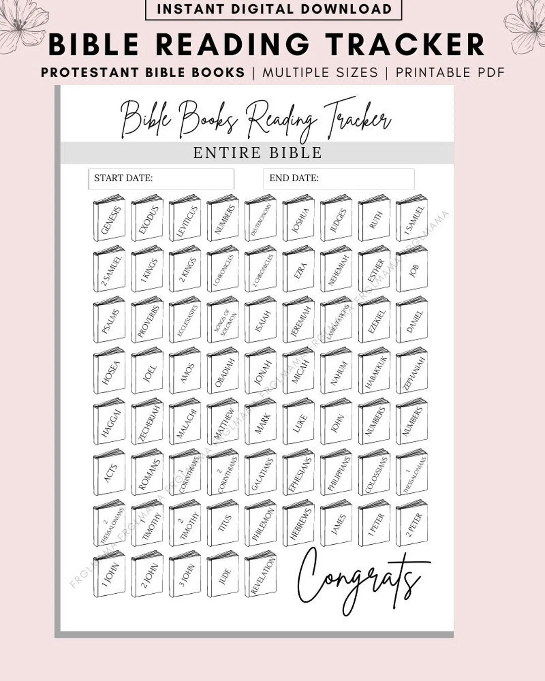 Bible Reading Tracker Printable Bible