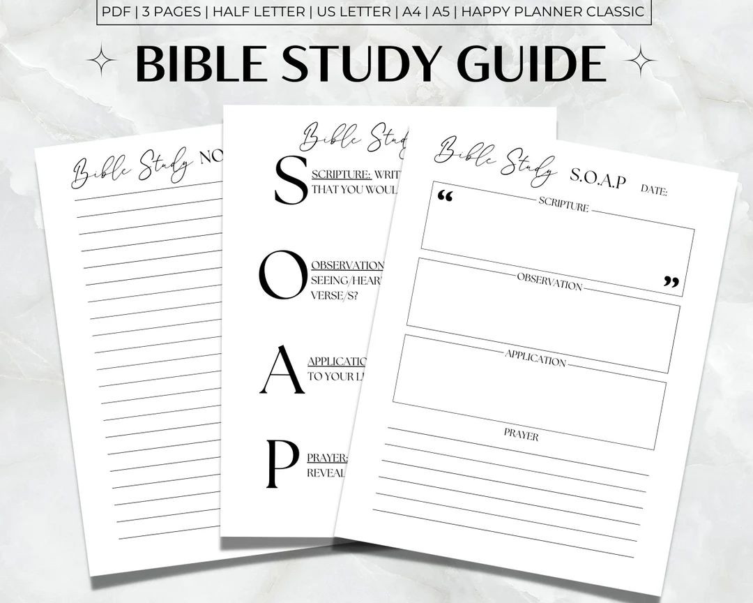 Bible Study Guide Printable Soap Bible