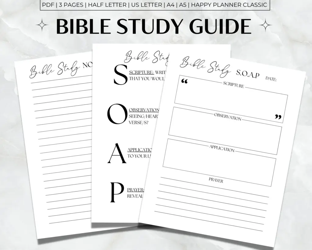 Bible Study Guide Printable Soap Bible