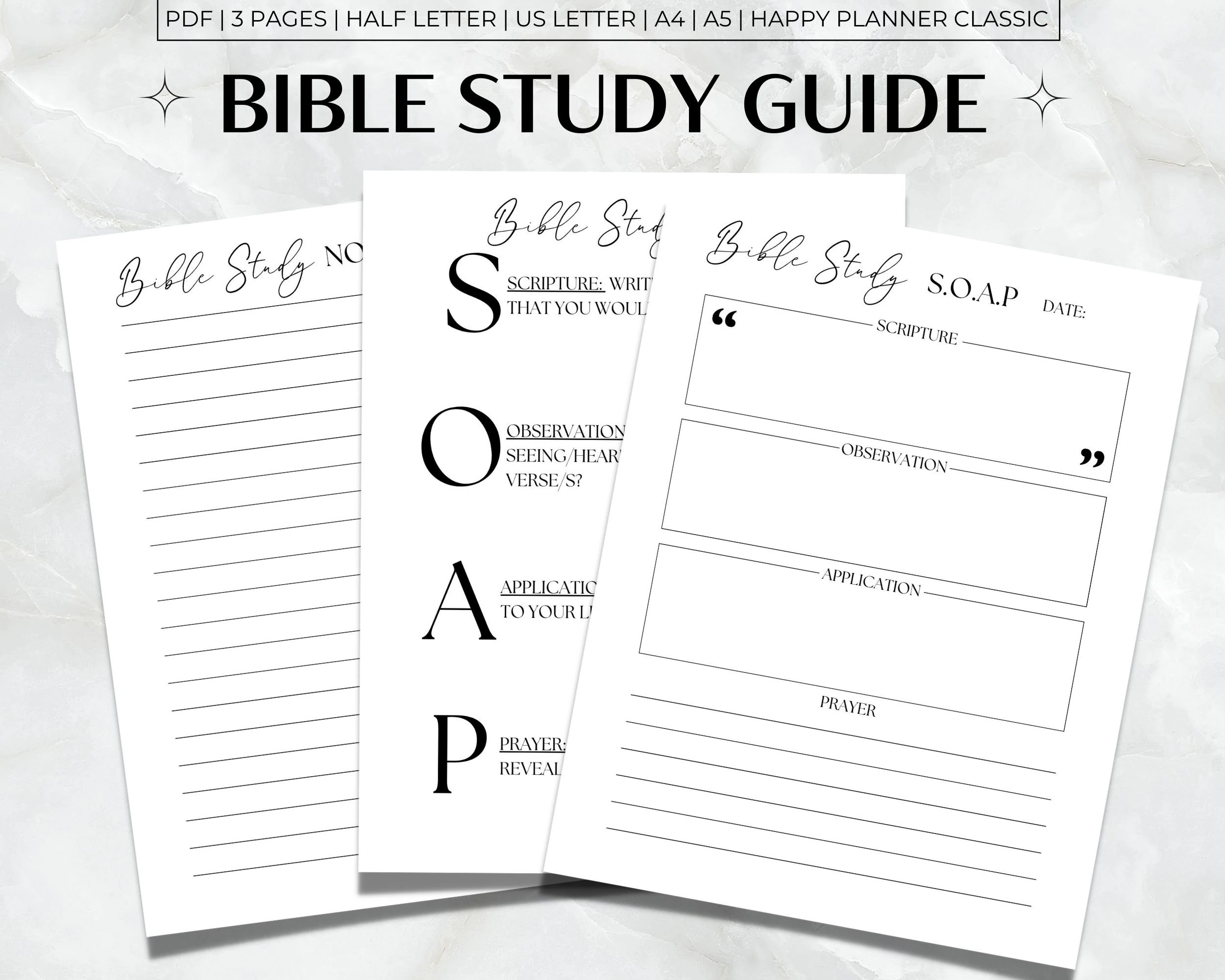 Bible Study Guide Printable Soap Bible