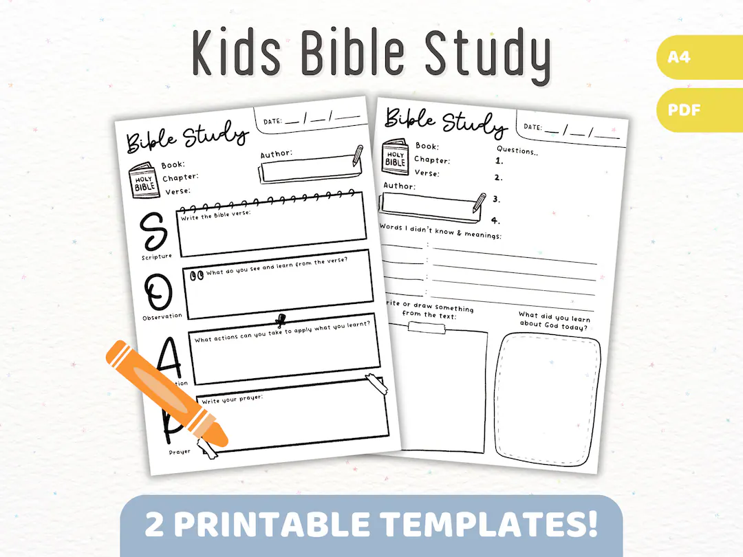 Bible Study Printable For Children Kids