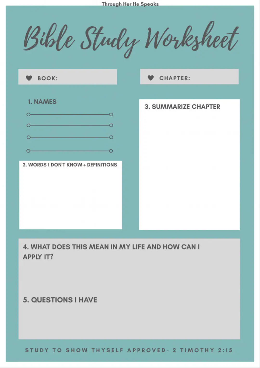 Bible Study Worksheet Bible Study
