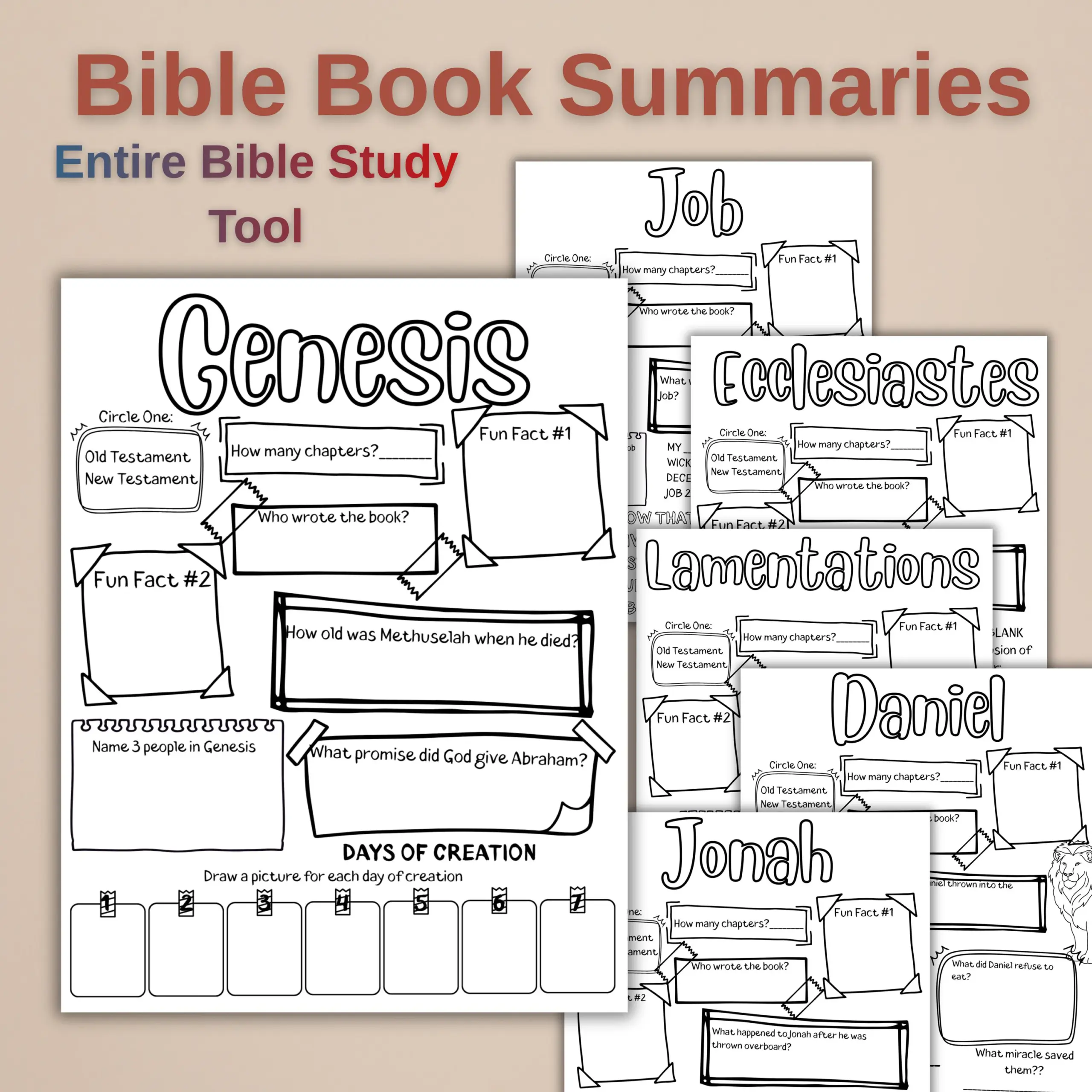 Bible Study Worksheets For Adults