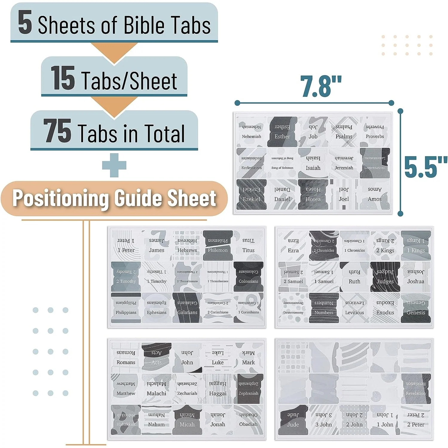 Bible Tabs 75 Tabs Gray Theme