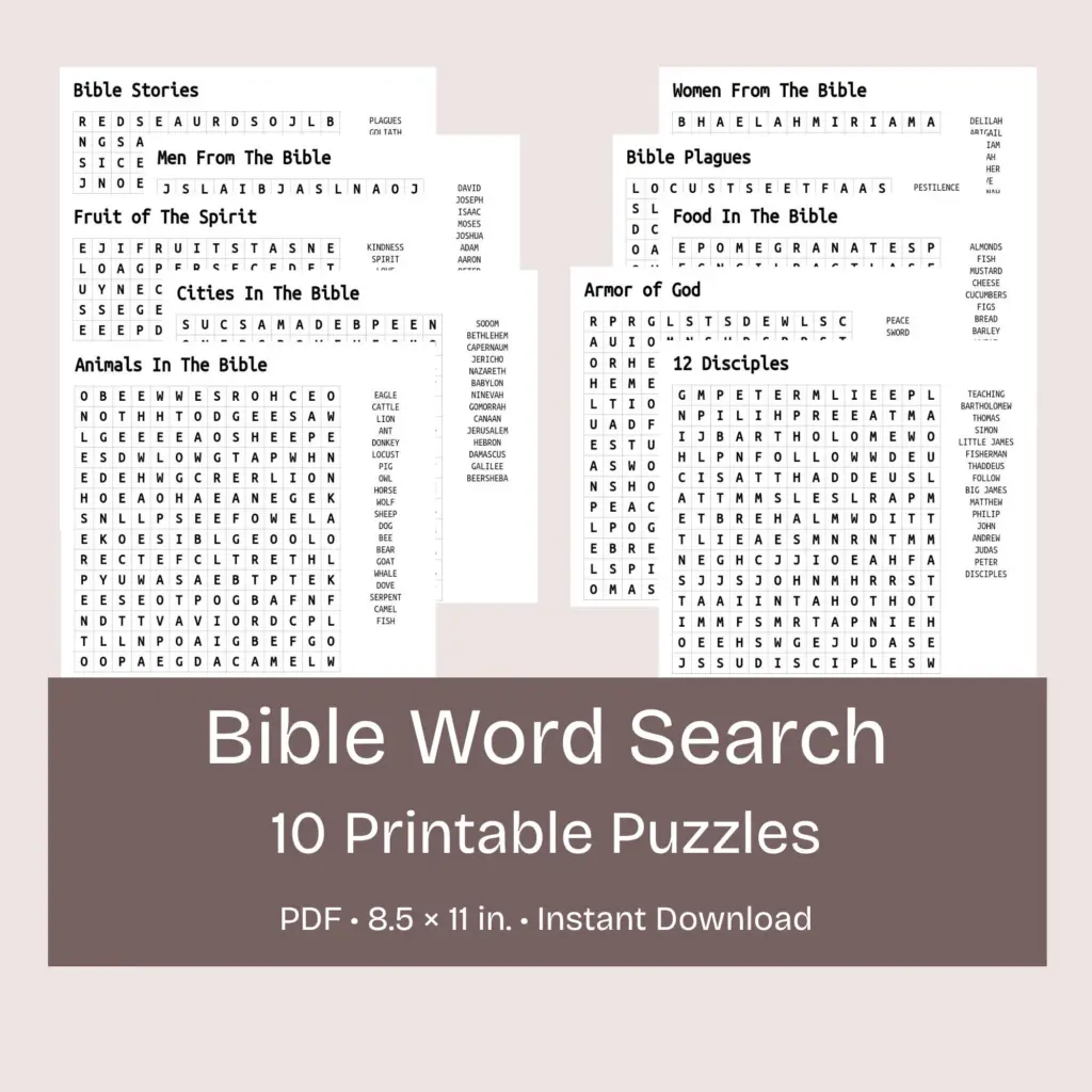 Bible Word Search Puzzles Christian