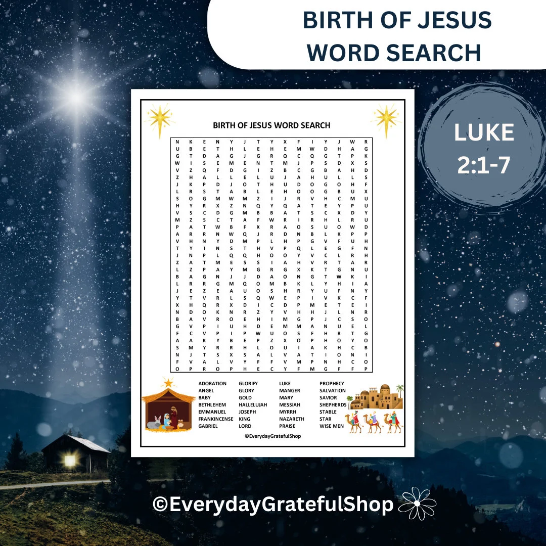 Birth Of Jesus Word Search Puzzle Birth Of Jesus Word Search Puzzle