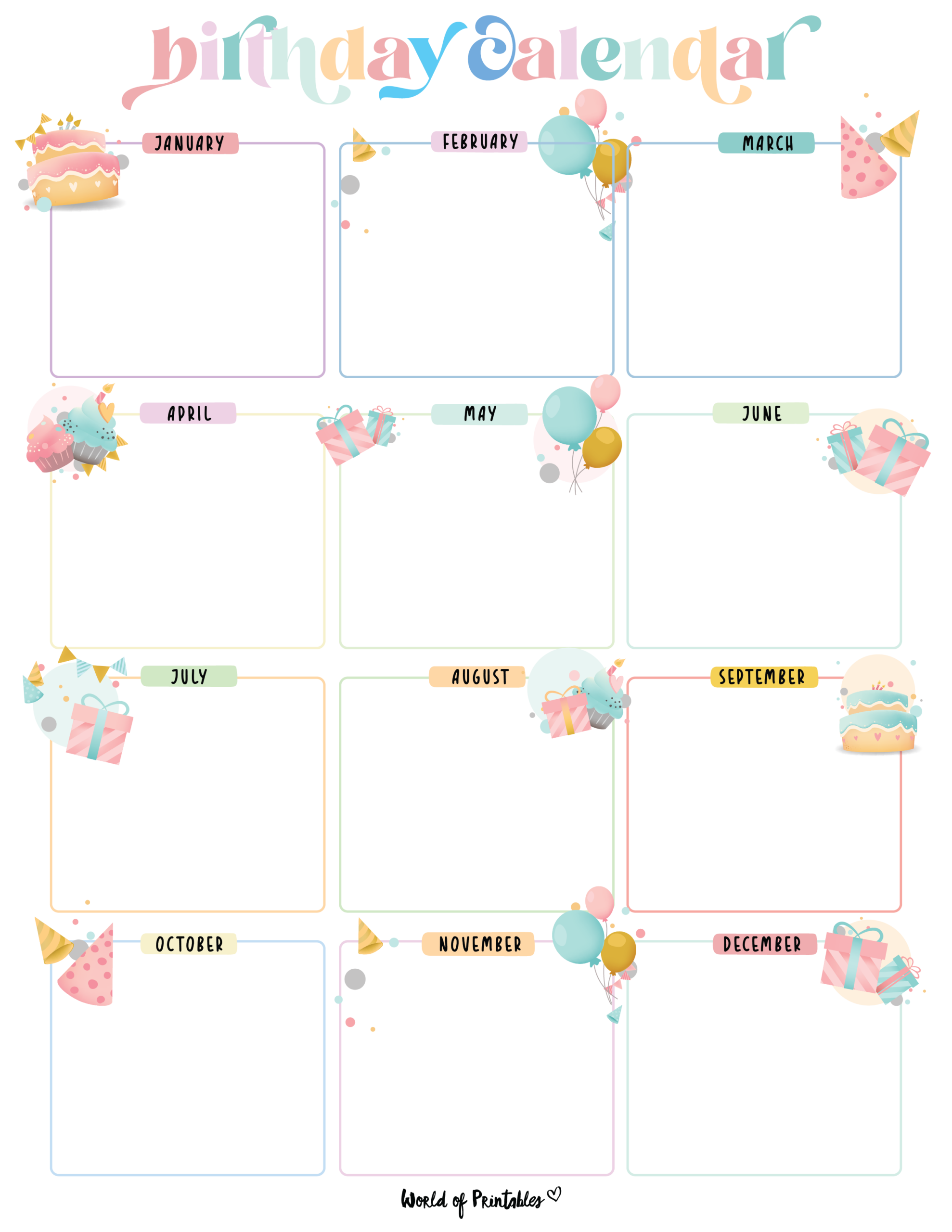 Birthday Calendars
