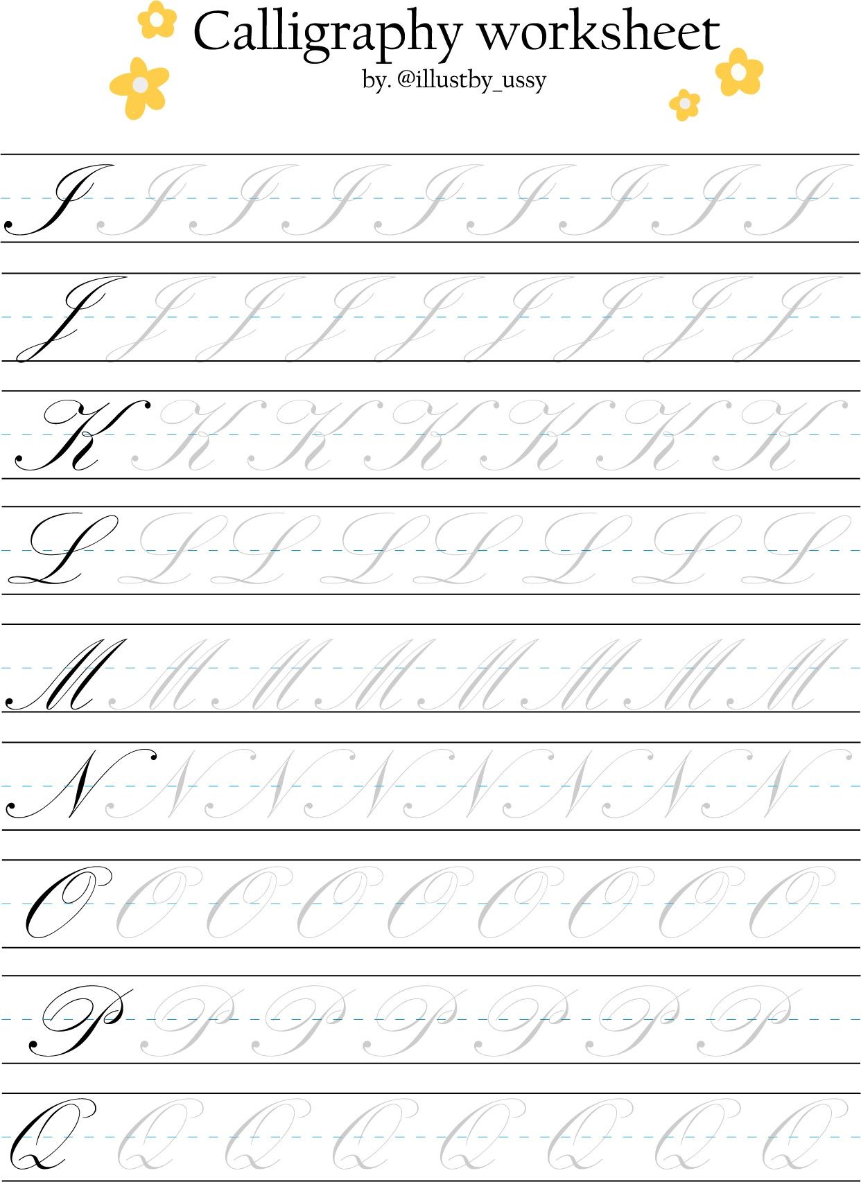 Blackletter Calligraphy Practice Sheets Free
