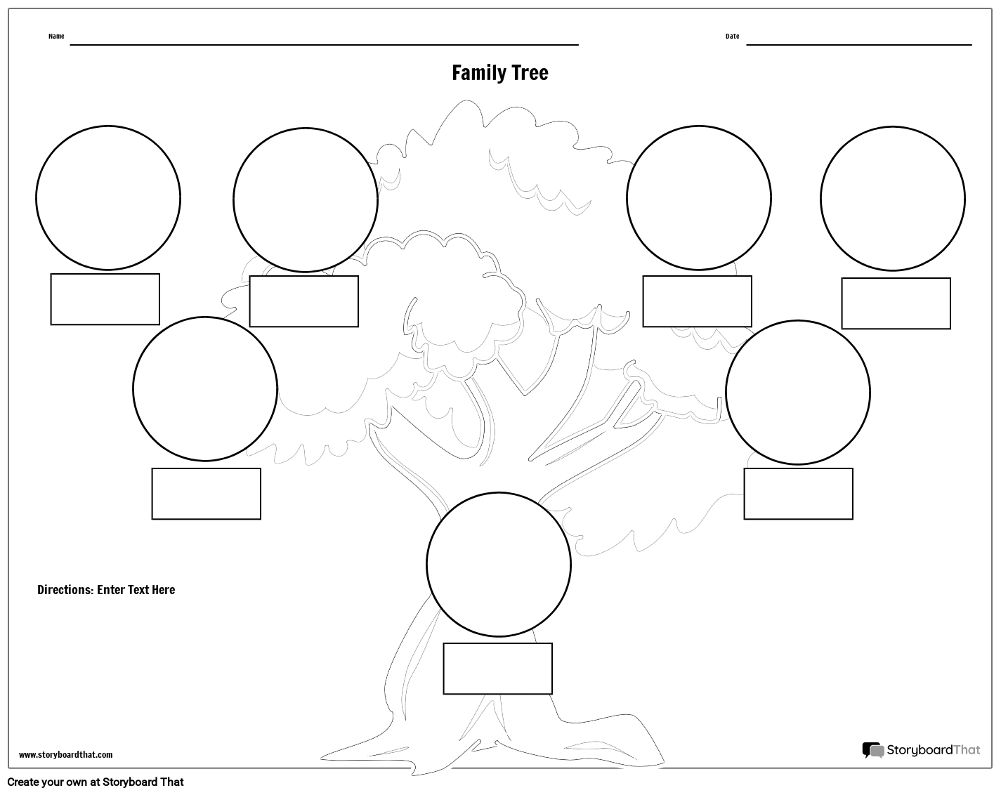 Blank Family Tree Worksheet For Students Storyboard
