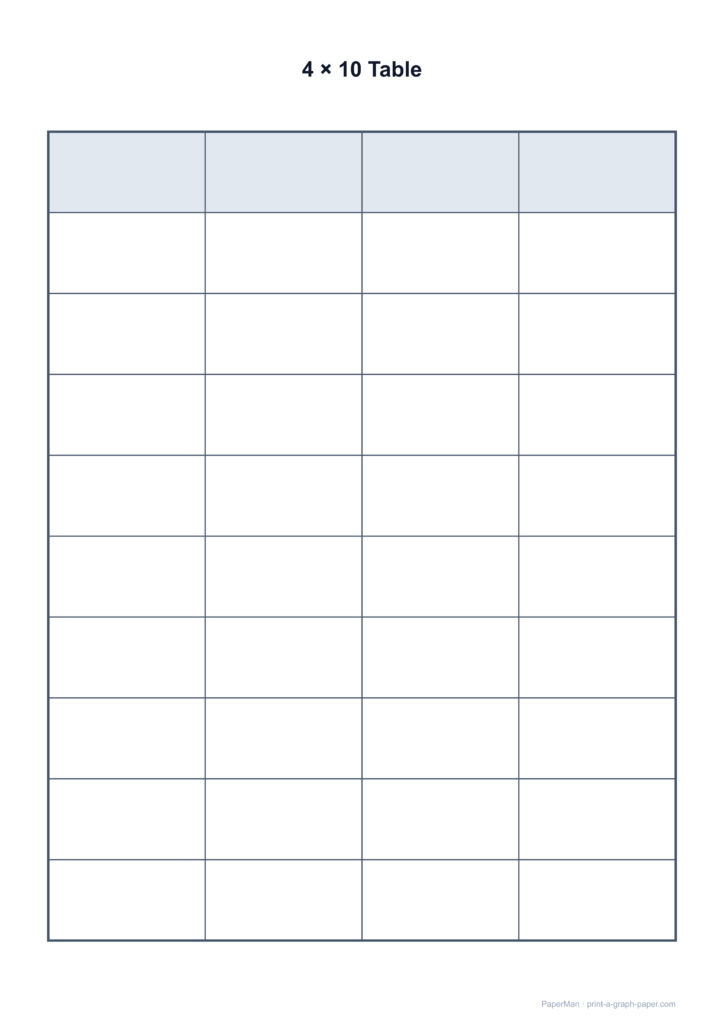Blank Table