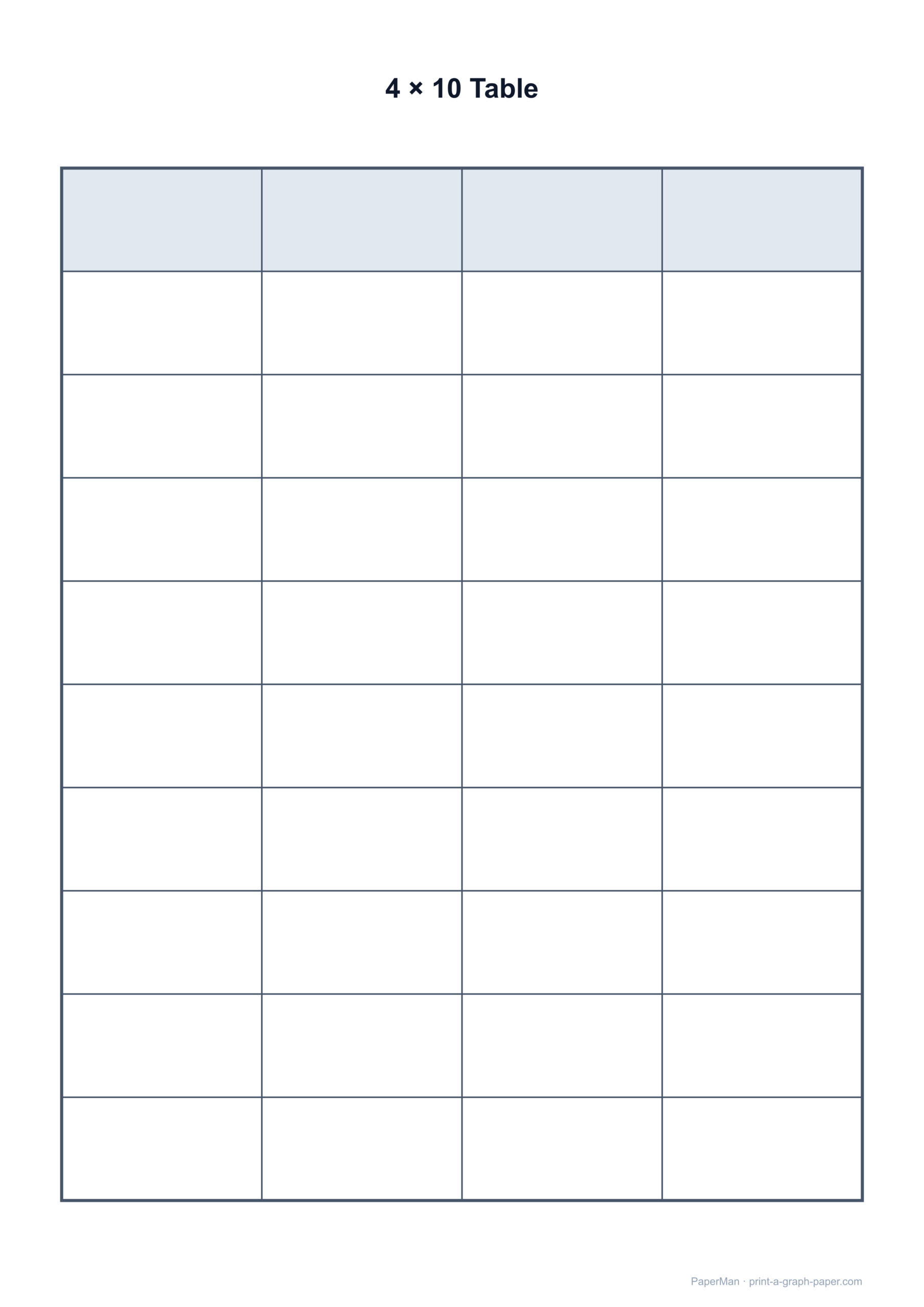 Blank Table