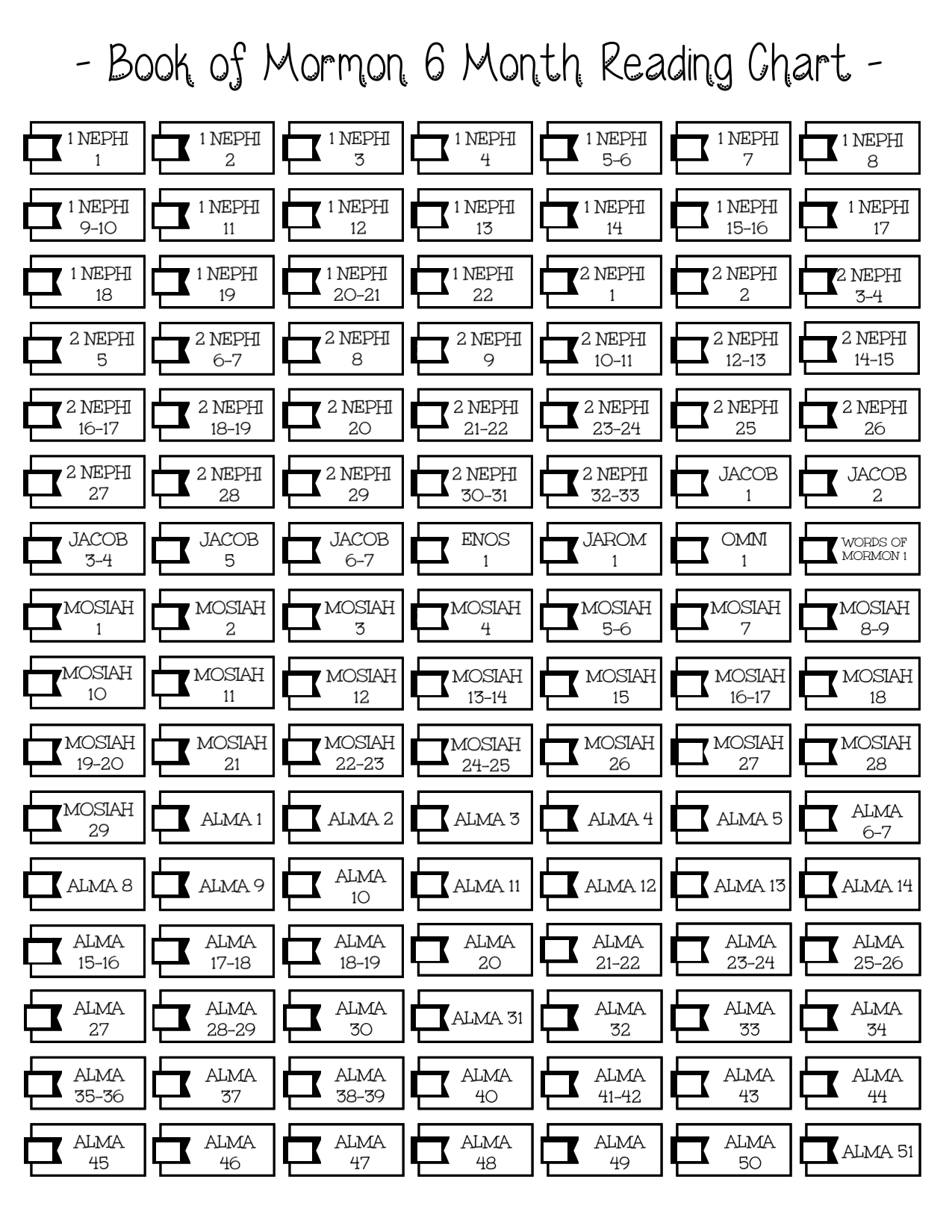 Book Of Mormon Reading Chart