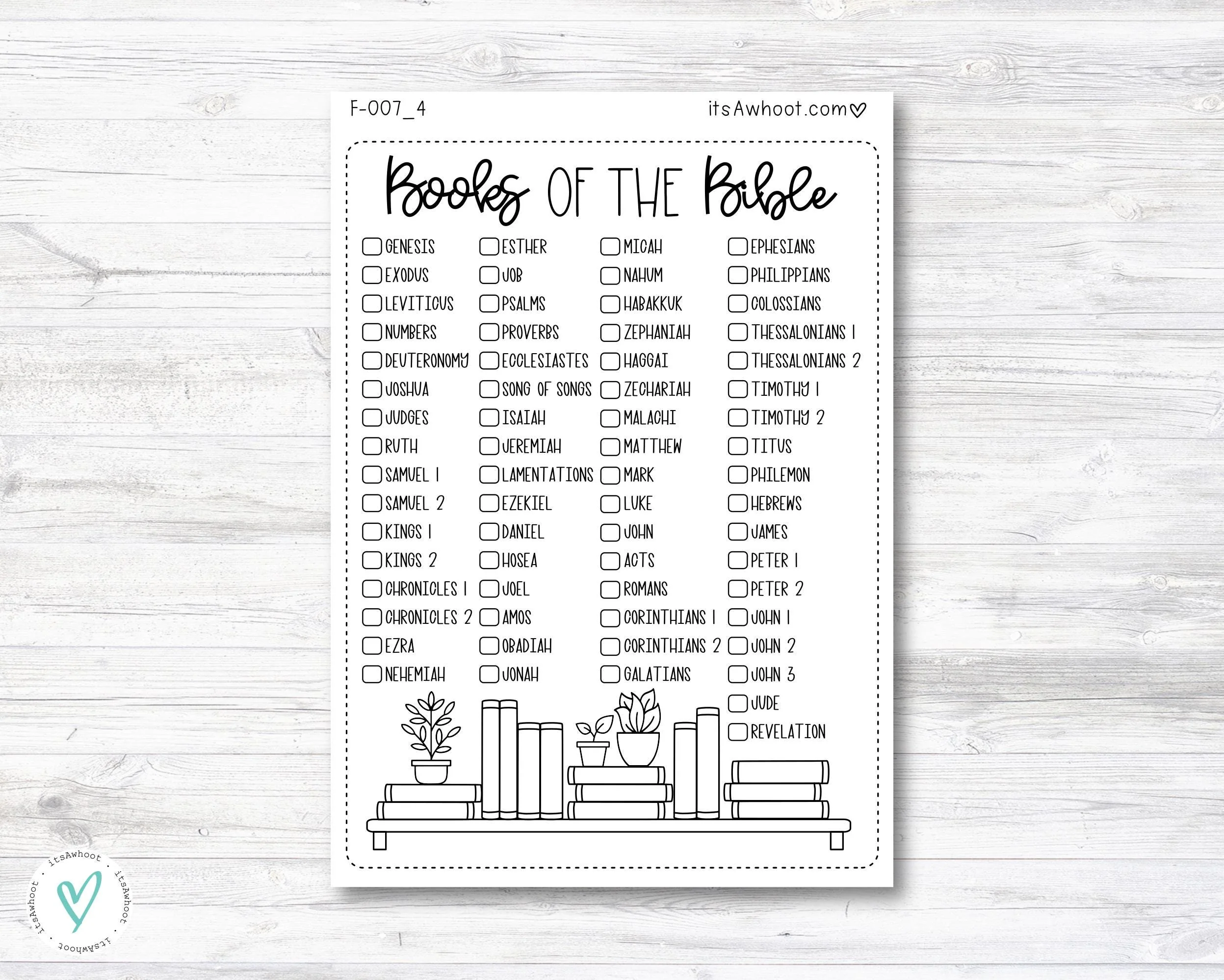 Books Of The Bible Checklist Sticker 99825