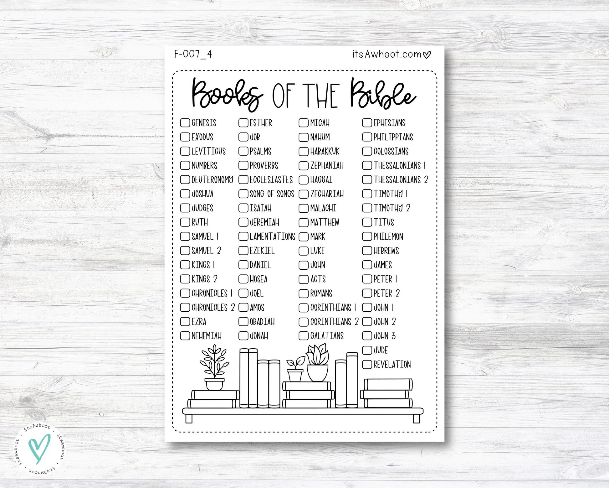 Books Of The Bible Checklist Sticker 99825
