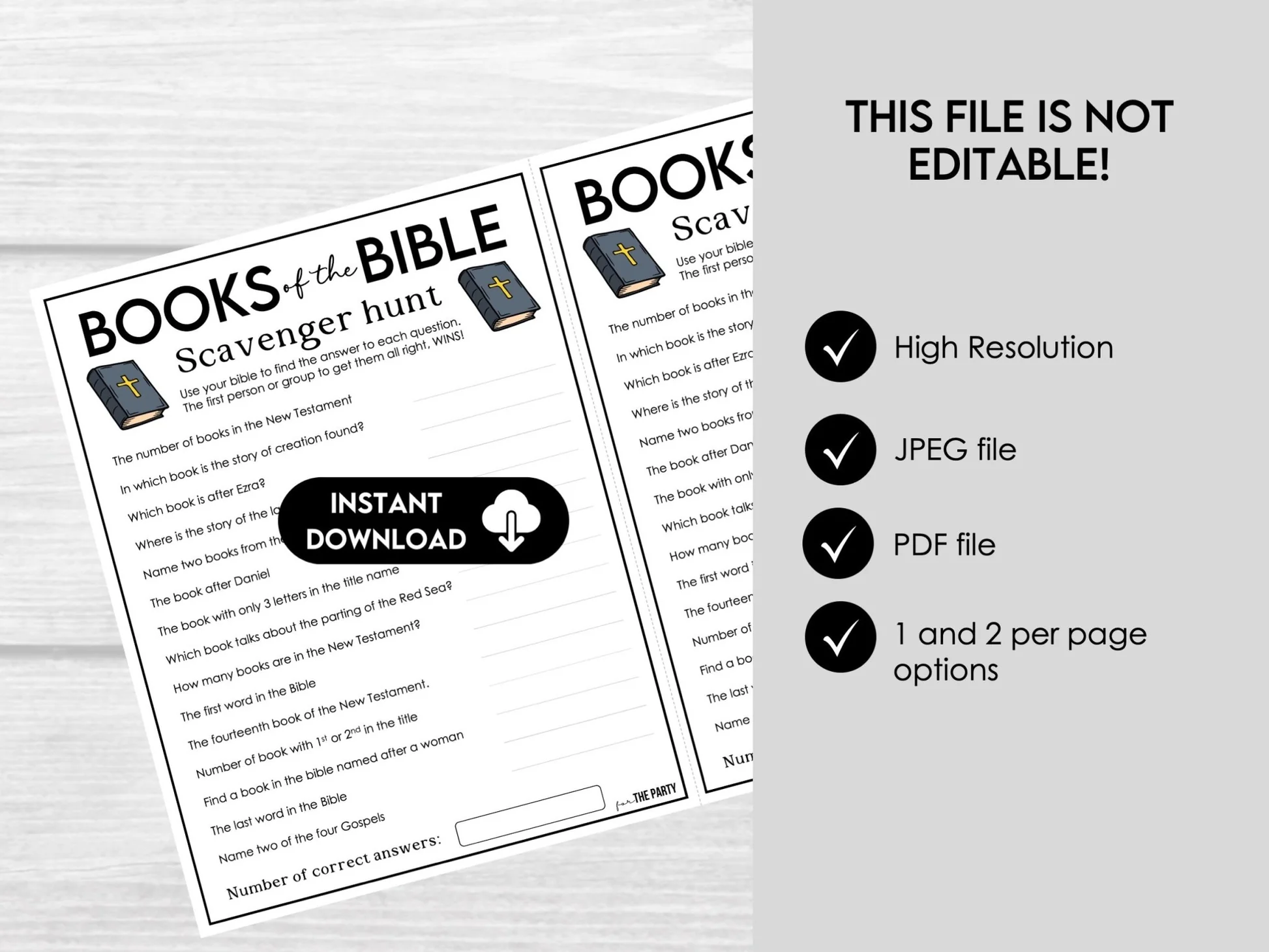 Books Of The Bible Scavenger Hunt