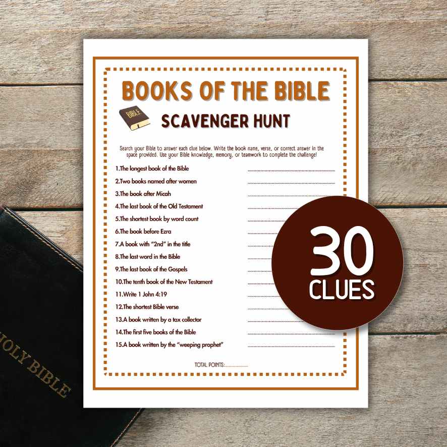 Books Of The Bible Scavenger Hunt