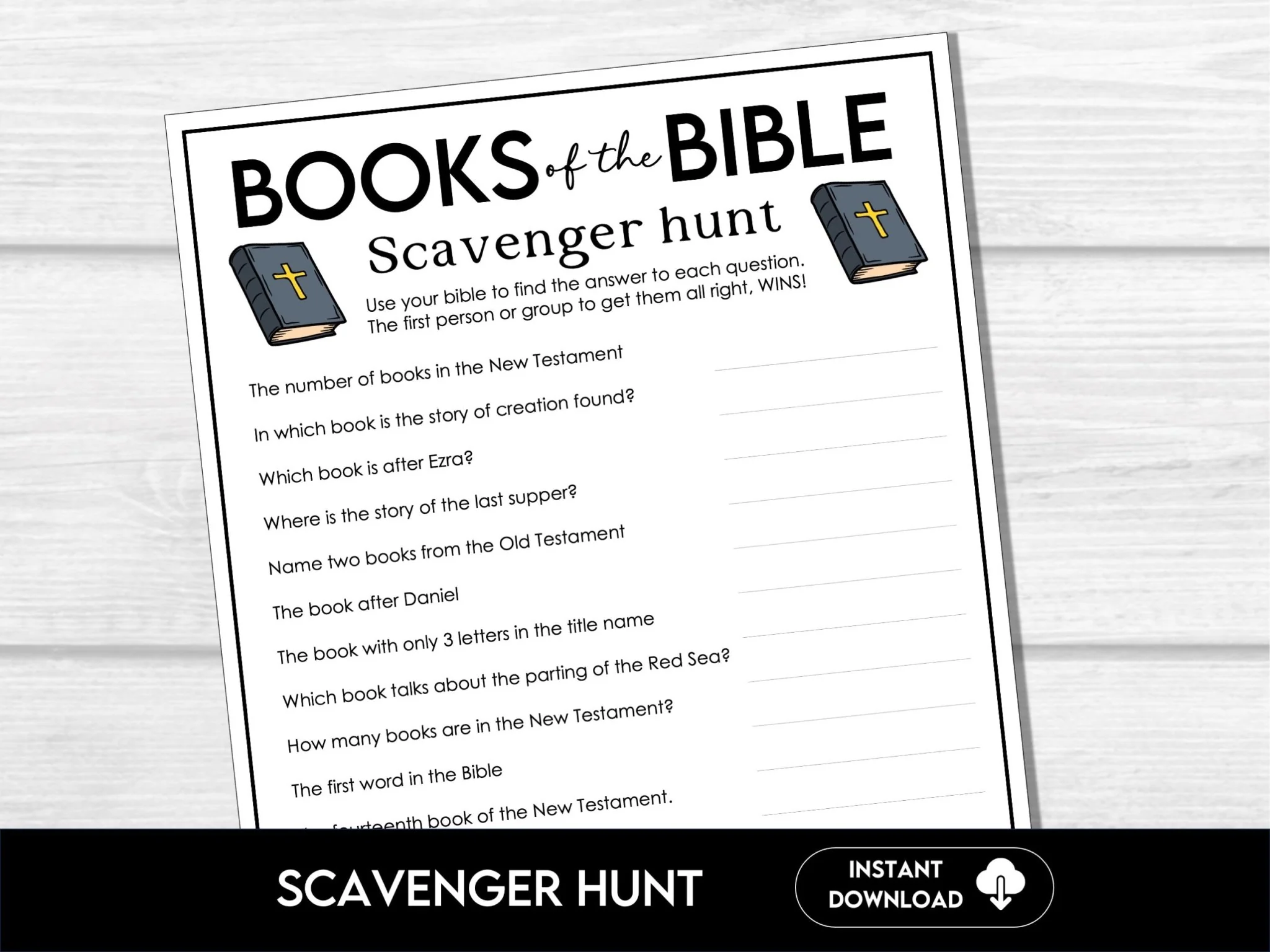 Books Of The Bible Scavenger Hunt