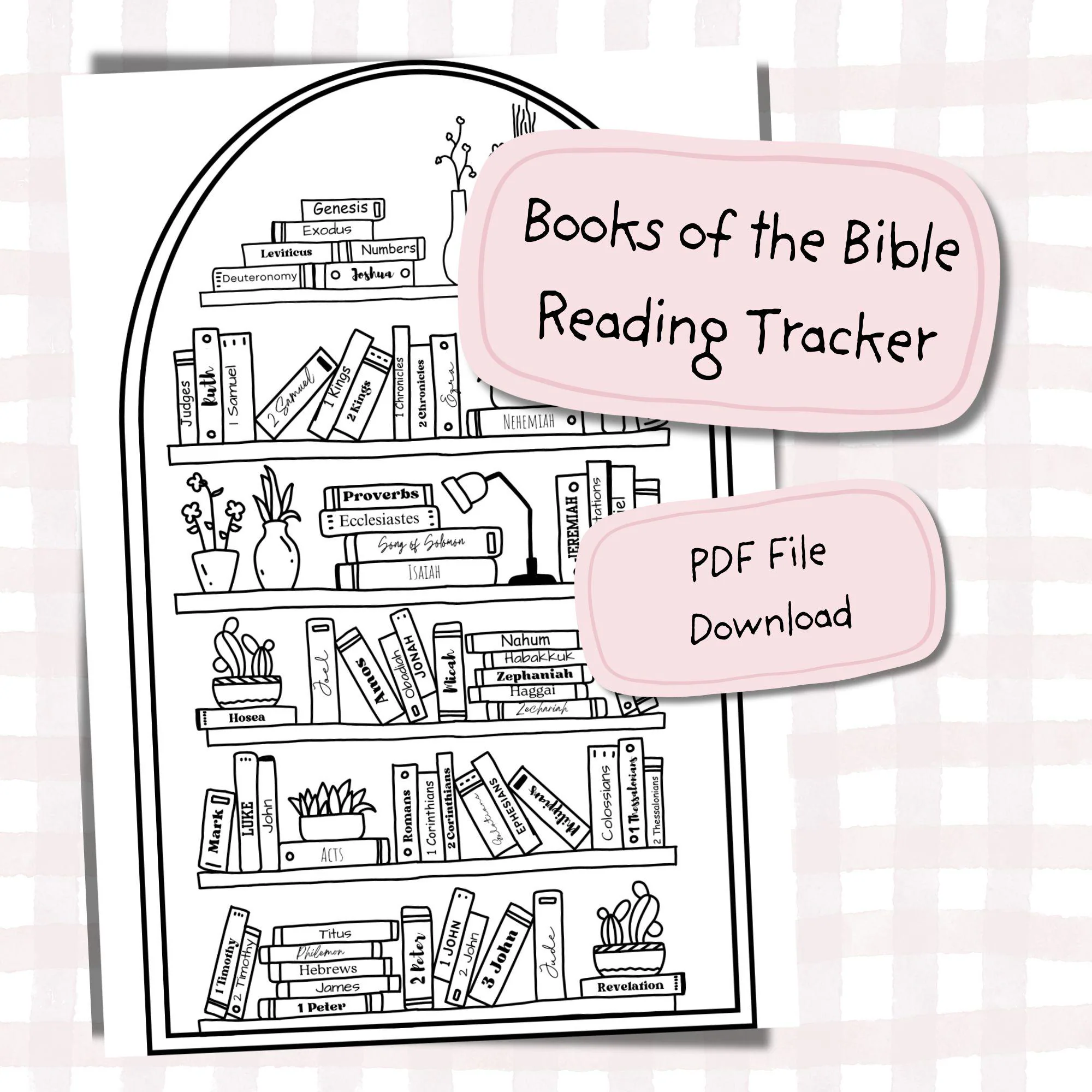 Books Of The Bible Tracker Bookshelf