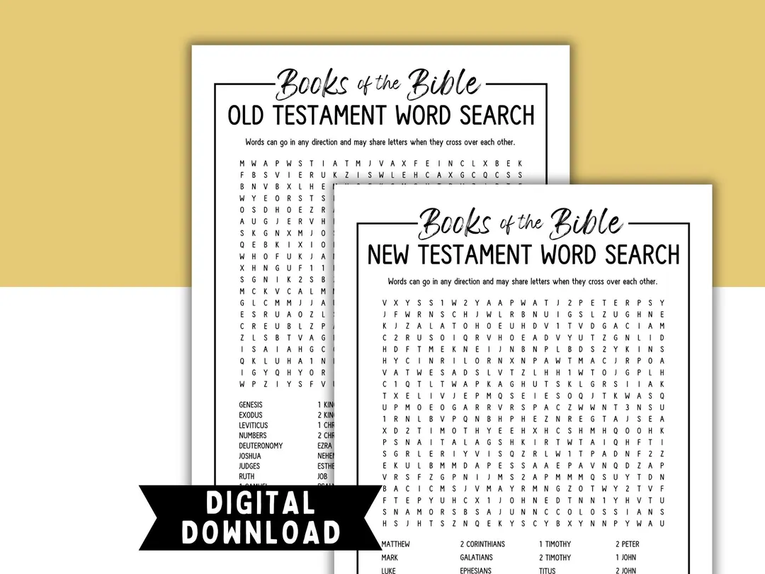 Books Of The Bible Word Search Printable