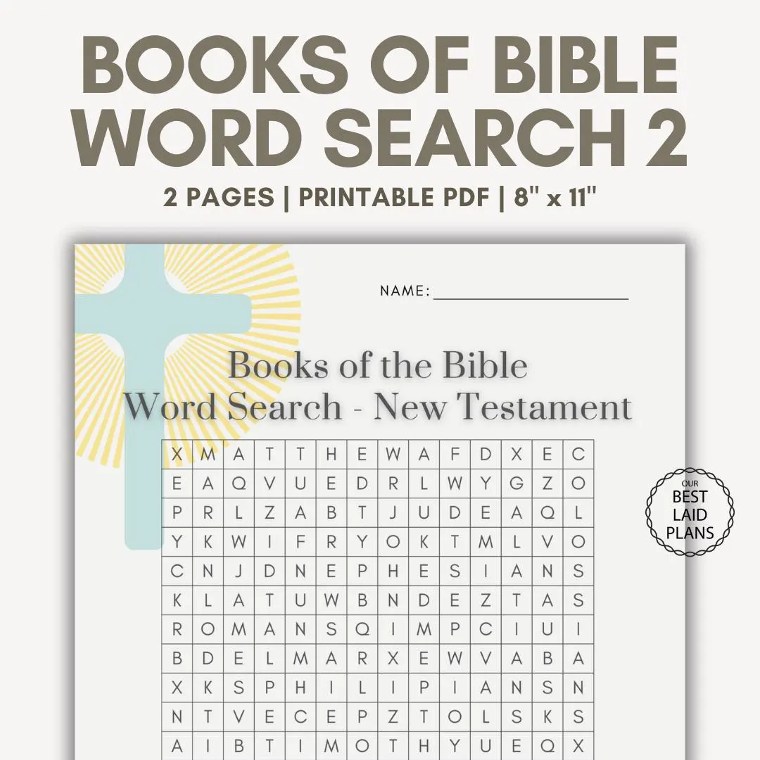 Books Of The Bible Word Search Puzzle