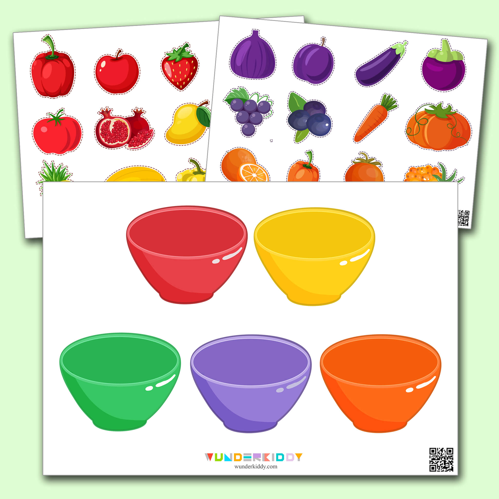 Bowls Of Vegetables And Fruits Bowls Of Vegetables And Fruits