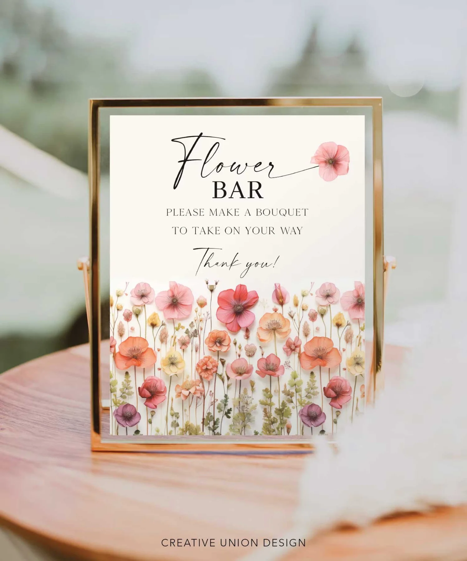 Bridal Shower Flower Bar Printable Sign