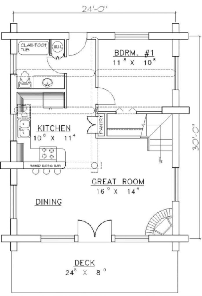 Cabin Plan 1040 Square Feet 1 Bedroom 1 Bathroom