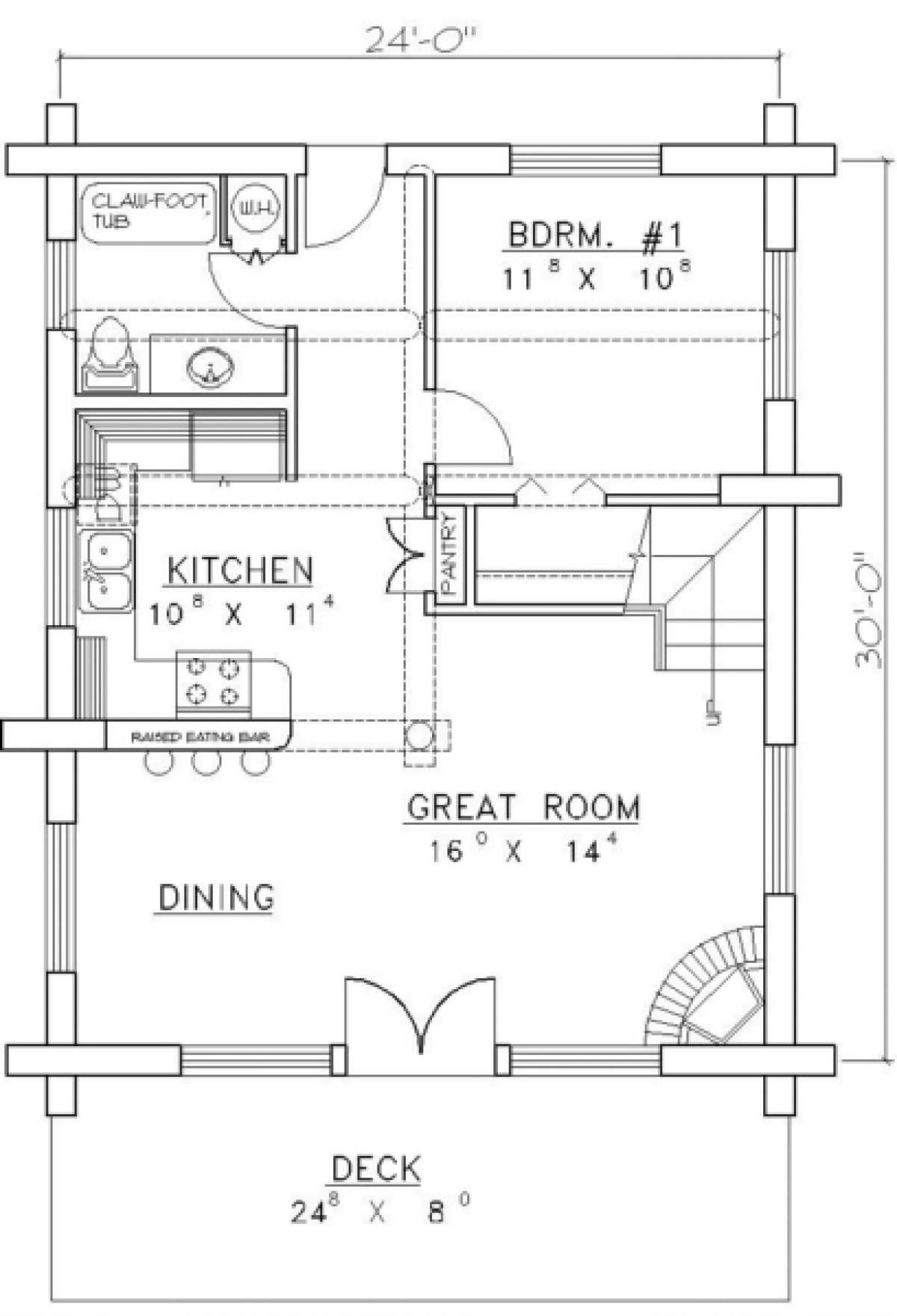 Cabin Plan 1040 Square Feet 1 Bedroom 1 Bathroom