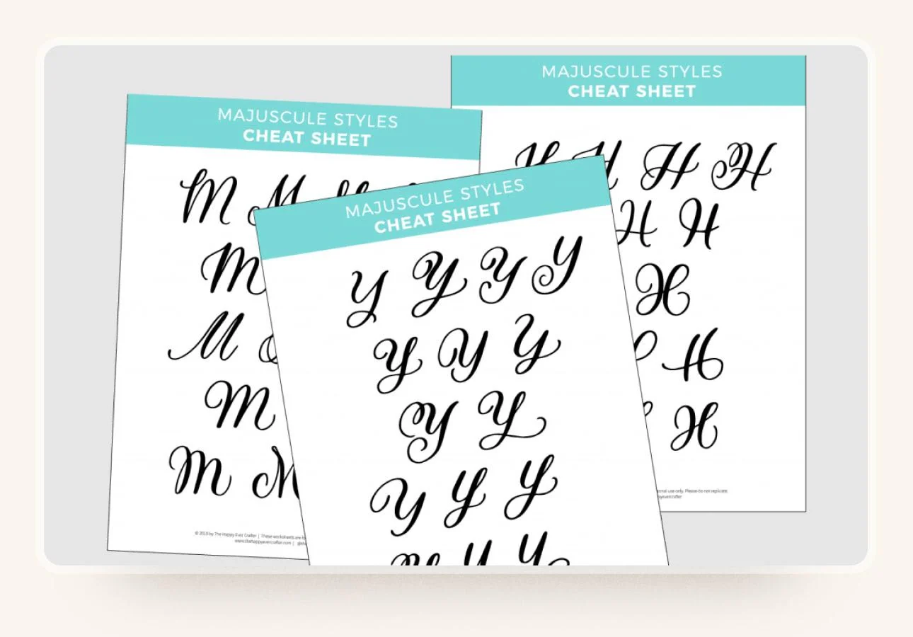 Calligraphy Practice Sheets