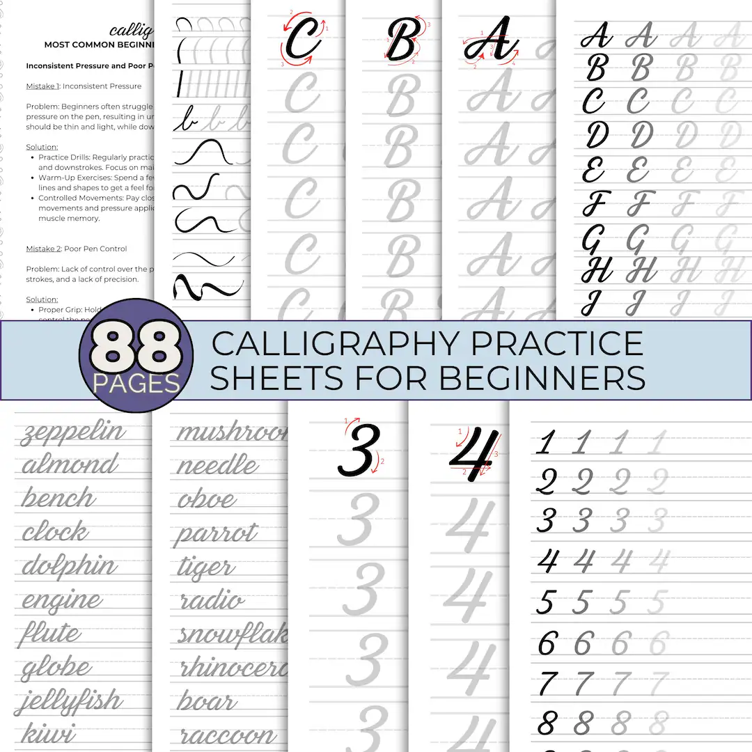 Calligraphy Practice Sheets Printable