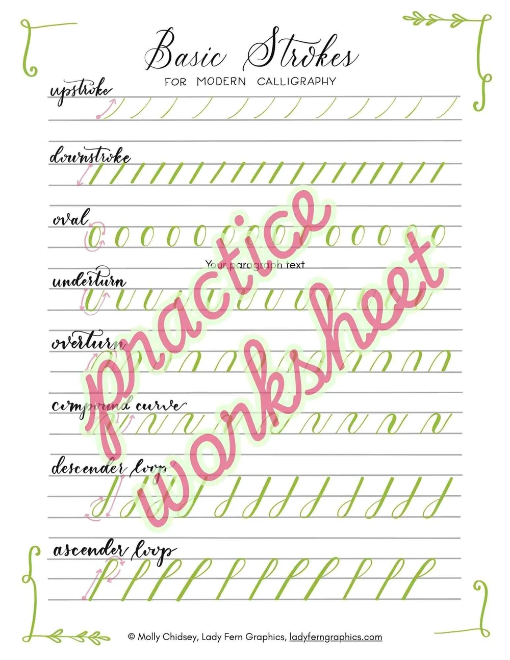 Calligraphy Shapes Worksheet