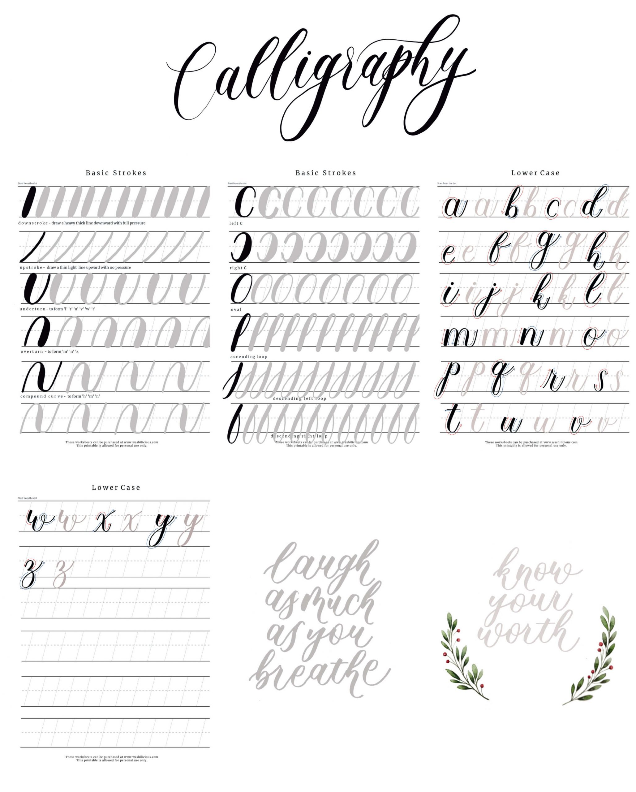 Calligraphy Worksheets