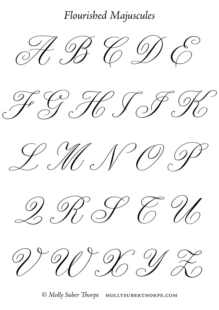 Capital Calligraphy Alphabet