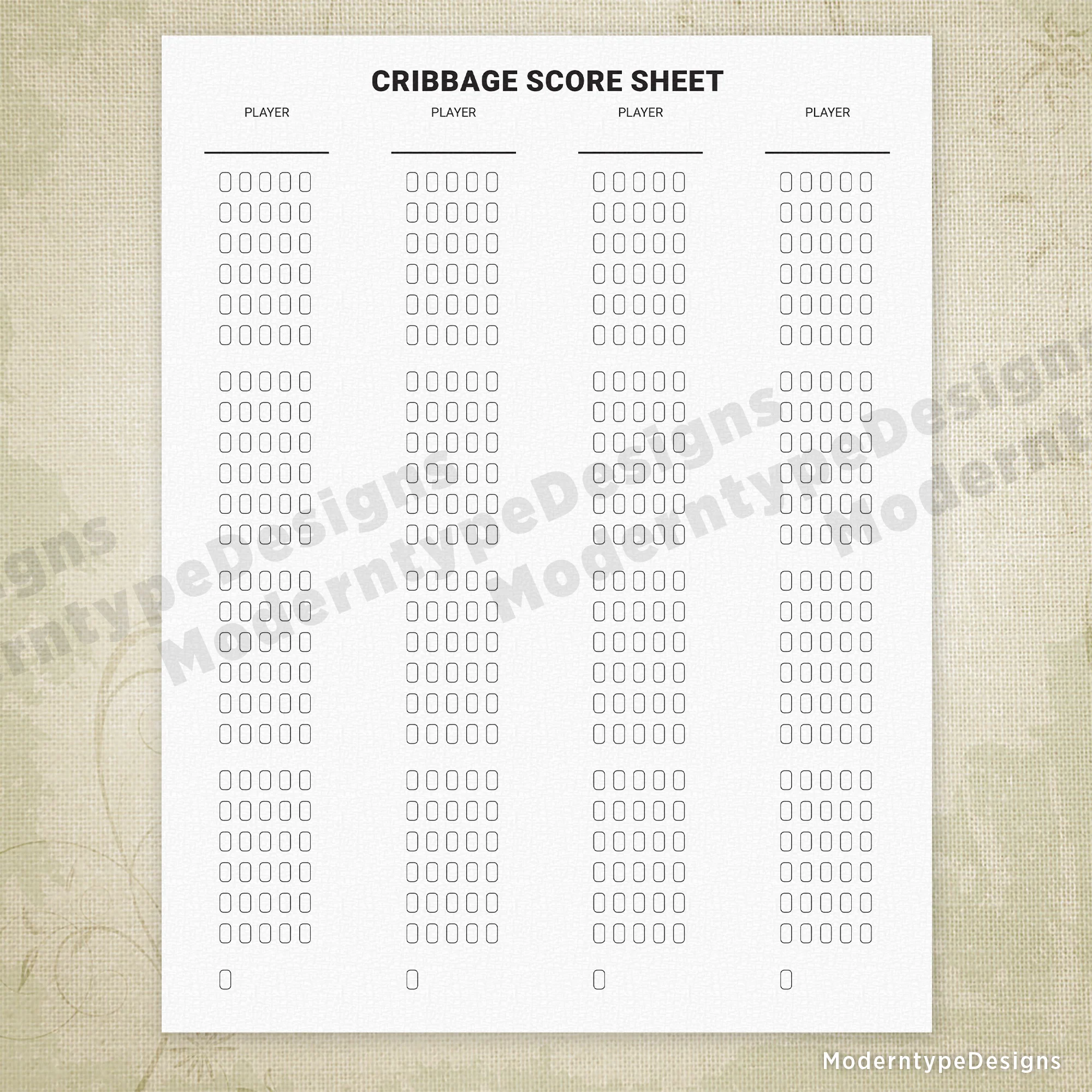 Card Game Scoring Sheets Printable Gam011