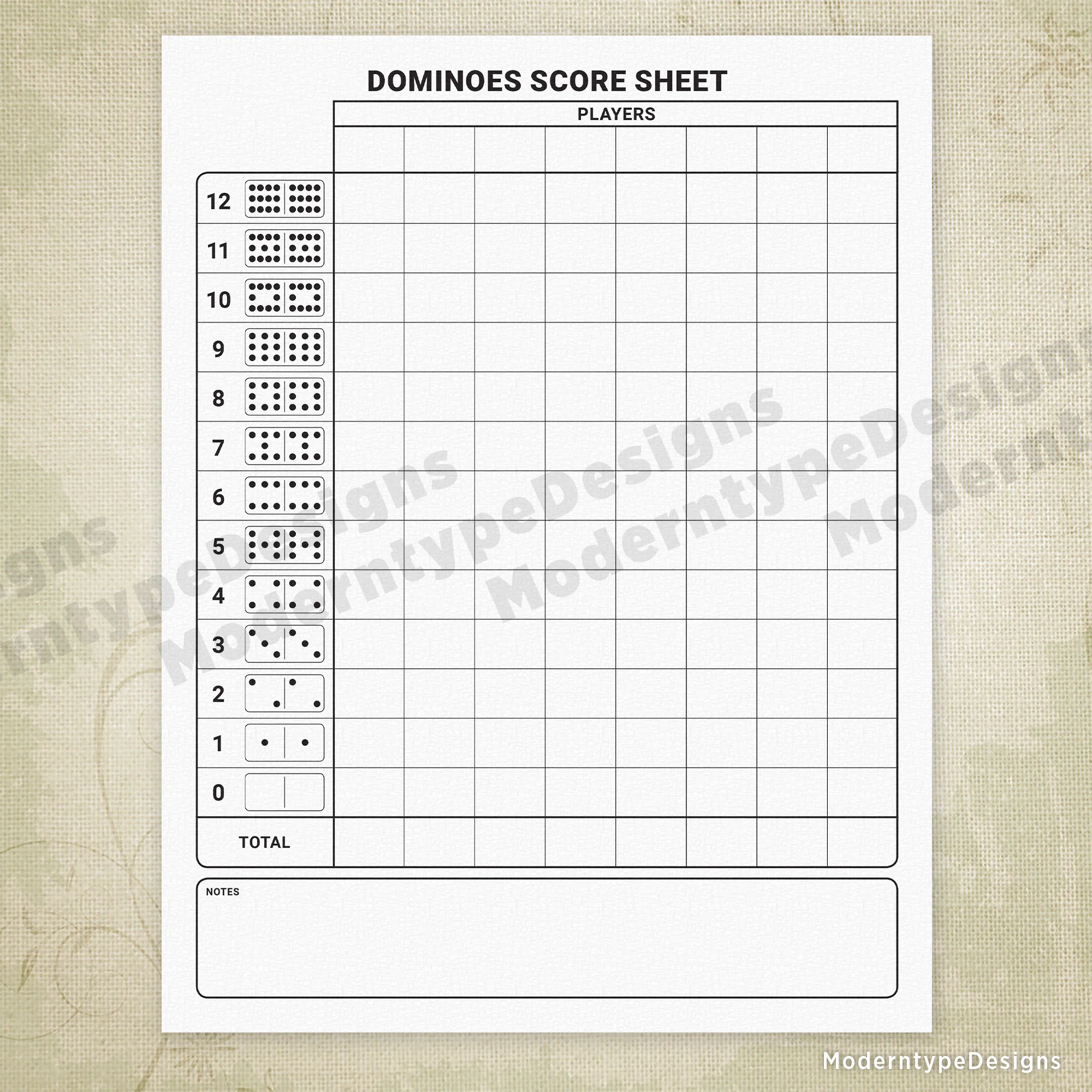 Card Game Scoring Sheets Printable Gam011