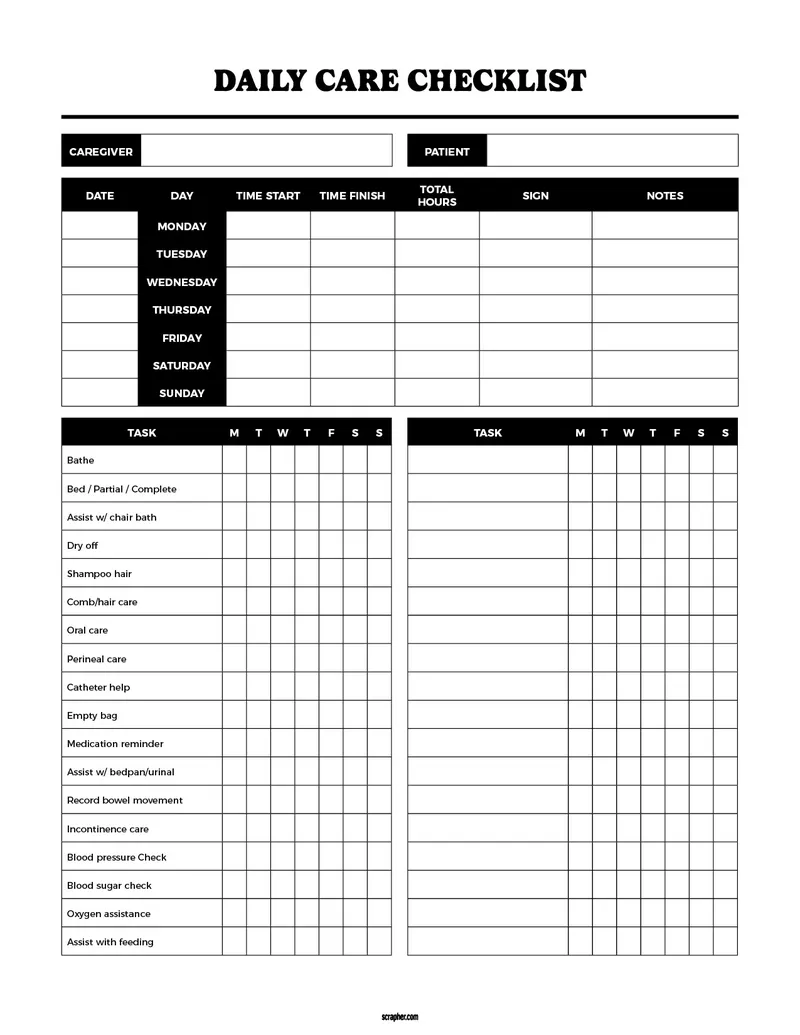 Caregiver Daily Log Sheet V2