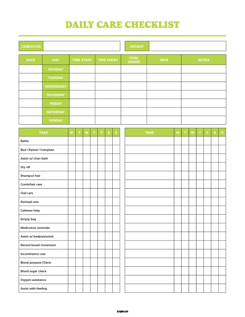 Caregiver Daily Log Sheet V2