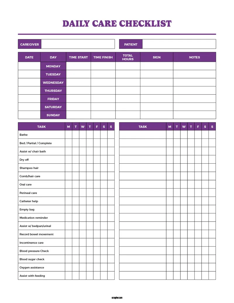 Caregiver Daily Log Sheet V2