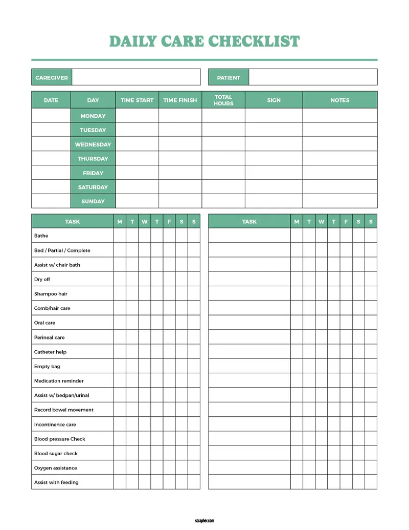 Caregiver Daily Log Sheet V2