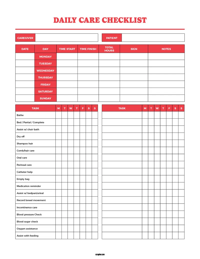Caregiver Daily Log Sheet V2