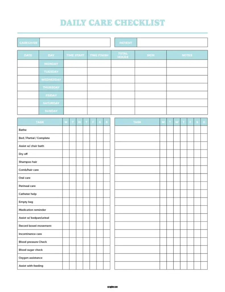 Caregiver Daily Log Sheet V2