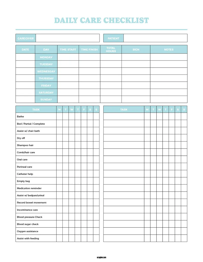 Caregiver Daily Log Sheet V2